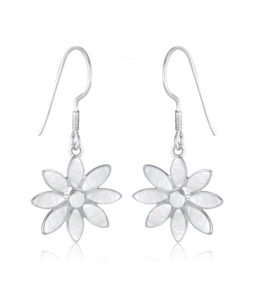 Boucles d'oreilles en argent, nacre blanche 2023